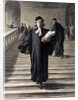 A lawyer descending the Grand staircase of the Palace of Justice by Anonymous