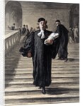 A lawyer descending the Grand staircase of the Palace of Justice by Anonymous