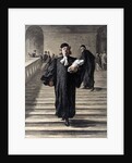 A lawyer descending the Grand staircase of the Palace of Justice by Anonymous