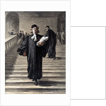 A lawyer descending the Grand staircase of the Palace of Justice by Anonymous