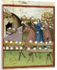 Female bakers making bread - 14th cent. Illumination by Anonymous