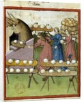 Female bakers making bread - 14th cent. Illumination by Anonymous