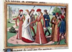 Joan of Arc arriving at Chinon to meet Charles VII - 15th cent. by Anonymous