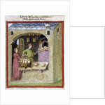 A baker bakes loaves of bread -15th century miniature by Anonymous