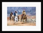 Cowgirl & Cowboy at Full Gallop by Anonymous
