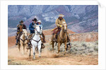 Cowgirl & Cowboy at Full Gallop by Anonymous
