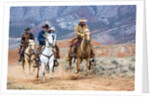 Cowgirl & Cowboy at Full Gallop by Anonymous