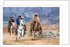 Cowgirl & Cowboy at Full Gallop by Anonymous