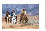 Cowgirl & Cowboy at Full Gallop by Anonymous