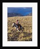 Cowgirl riding at full speed in motion by Anonymous