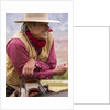 Cowboy on Horse back watching the country by Anonymous