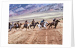 Cowboy's in motion across the field by Anonymous