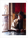 Cowboy with rifle and Cowgirl looking over his shoulder by Anonymous