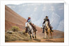 Cowgirl & Cowboy at Full Gallop by Anonymous