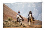 Cowgirl & Cowboy at Full Gallop by Anonymous