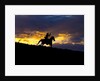 Cowboy in silhouette with sunset by Anonymous