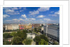 Pest, Belvaros, St. Stephen's Basilica, Erzsebet Square and the town from the panoramic wheel by Anonymous