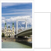 The Elisabeth Bridge, the Inner-City Parish Church (Belvarosi Plebania Templom) and the river Danube by Anonymous