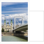 The Elisabeth Bridge, the Inner-City Parish Church (Belvarosi Plebania Templom) and the river Danube by Anonymous