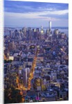 Manhattan skyline from above at sunset, New York City by Anonymous