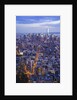 Manhattan skyline from above at sunset, New York City by Anonymous