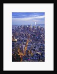 Manhattan skyline from above at sunset, New York City by Anonymous