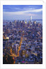 Manhattan skyline from above at sunset, New York City by Anonymous