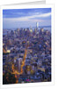 Manhattan skyline from above at sunset, New York City by Anonymous