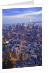 Manhattan skyline from above at sunset, New York City by Anonymous
