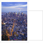 Manhattan skyline from above at sunset, New York City by Anonymous