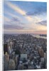 Manhattan skyline from above at sunset, New York City by Anonymous