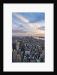 Manhattan skyline from above at sunset, New York City by Anonymous
