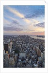 Manhattan skyline from above at sunset, New York City by Anonymous