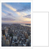 Manhattan skyline from above at sunset, New York City by Anonymous