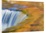 Trees reflect in cascade above Bond Falls on the Middle Fork of the Ontonagon river near Paulding in by Anonymous