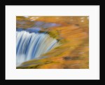 Trees reflect in cascade above Bond Falls on the Middle Fork of the Ontonagon river near Paulding in by Anonymous