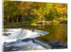 Trees reflect in cascade above Bond Falls on the Middle Fork of the Ontonagon river near Paulding in by Anonymous