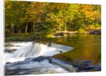 Trees reflect in cascade above Bond Falls on the Middle Fork of the Ontonagon river near Paulding in by Anonymous