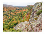 A view from summit peak of Lake of the Clouds looking into the Big Carp River Valley in autumn at Po by Anonymous