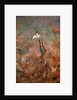 Giraffe in a red Forest by Anonymous