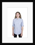 Portrait of teenage girl (16-17) on white background by Anonymous