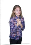Portrait of teenage girl (16-17) on white background by Anonymous