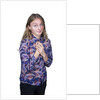 Portrait of teenage girl (16-17) on white background by Anonymous