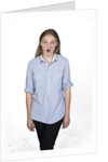 Woman pulling funny face by Anonymous