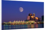 Moon Over Vancouver and Coal Harbor by Anonymous