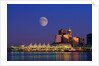 Moon Over Vancouver and Coal Harbor by Anonymous