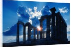 Sun Behind Temple of Poseidon by Anonymous