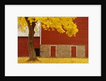 Autumn Tree by Red Barn by Anonymous