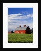 Old Red Barn in Field by Anonymous