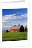 Old Red Barn in Field by Anonymous